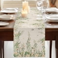 thumbnail image 3 of Table Runners 70 Inches Long Dress Scarves, Watercolor Floral Farmhouse Coffee/Dining/Kitchen Table Decor, Holiday Table Runner, Spring Leaves Flowers Botanical Beige 13x70 Inch, 3 of 9