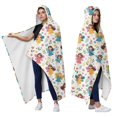 thumbnail image 2 of Wearable Blanket,Colorful Princess Flower Fairy Pattern Hooded Wearable Flannel Blanket for Adults & Teens,Winter Poncho Shawl Wrap Cape Cozy Anti-Pill,50"x60", 2 of 5