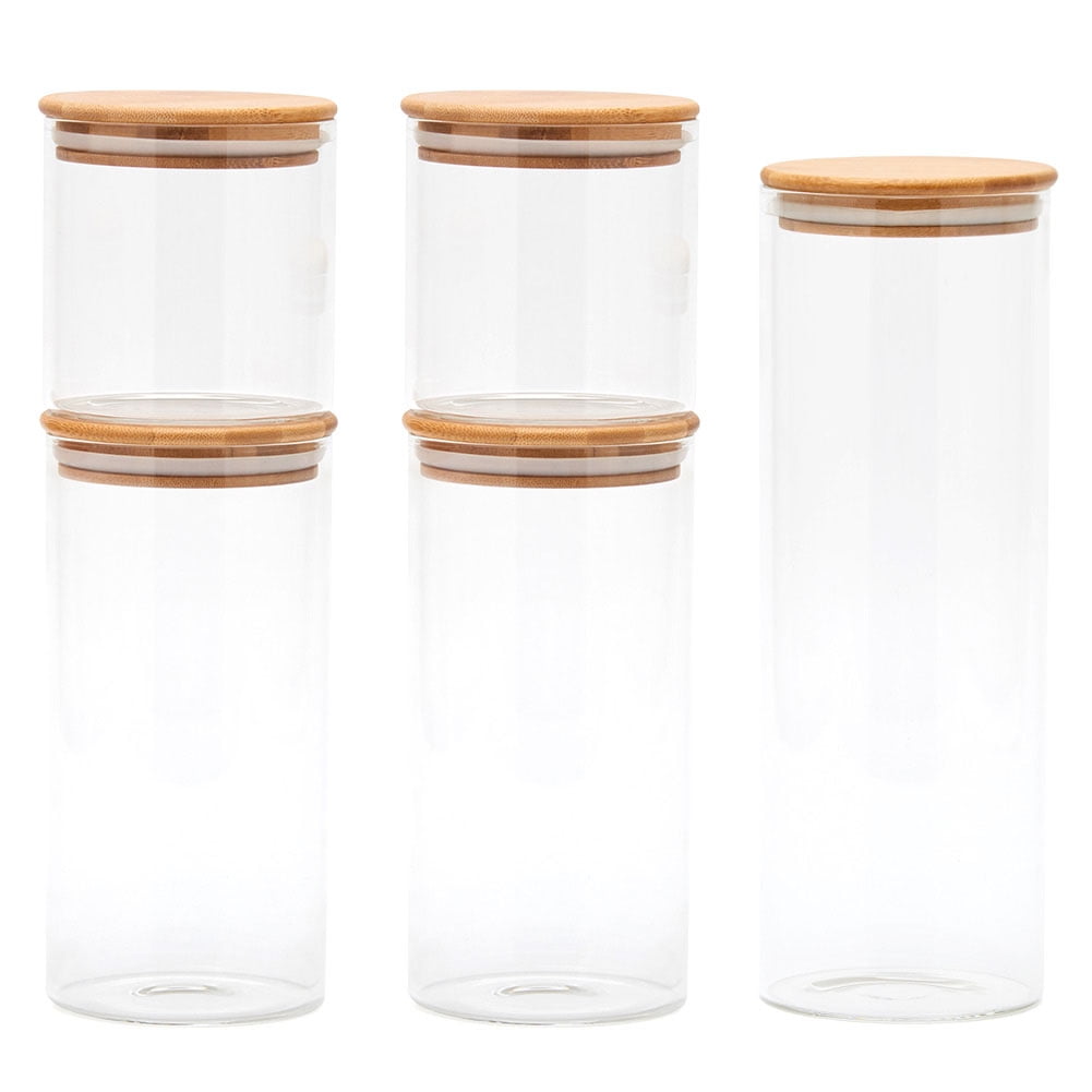  8oz/250ml Clear Glass Food Storage Containers Set Airtight Food  Jars with Bamboo Wooden Lids Kitchen Canisters For Sugar, Candy, Cookie,  Rice and Spice Jars - Set of 12… : Home 