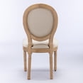 thumbnail image 6 of GAKMCIL Fabric Dining Chair, Upholstered Dining Room Chairs, Exquisitely Carved French Solid Wood Frame, Density Foam, Steel Spring Lining, Weight Capacity:300lb, Beige (Set of 2), 6 of 15