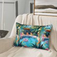thumbnail image 2 of Pofeuu Tropical Poolside Relaxation Print Satin Pillowcase for Hair and Skin Pillow Cases, Silk Pillow Cases, Soft Cooling Pillow Covers, 20x30 Inches（Pillow core not included）, 2 of 7