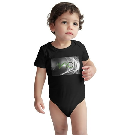 

Avicii s Baby Onesie Toddler Baby Boys Girls Short-Sleeve Bodysuits Cotton Romper Black 18 Months
