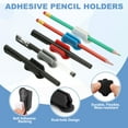 thumbnail image 3 of Uxcell 6 Pcs Adhesive Pencil Holders for Desk, Universal Pencil Clip Silicone Pen Holder Office Desk Pen Organizer for Wall Clipboard Teacher Supplies, Black, 3 of 6