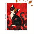 thumbnail image 3 of Stylized Black Cat Canvas Wall Art Print, Living Room Bedroom Dorm Entryway Decor, 3 of 8