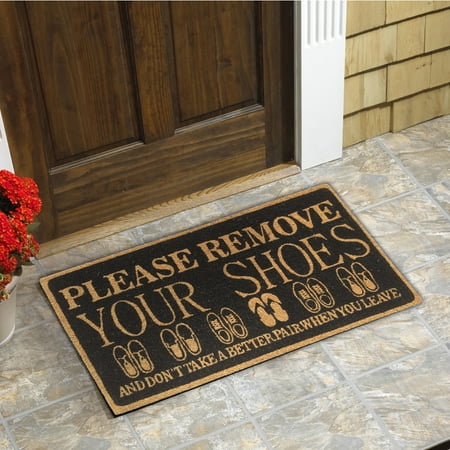 Viana Please Remove Your Shoes Coir Door Mat 18 Inchx30