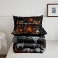 thumbnail image 5 of Feelyou Spooky Skull Queen Comforter Set, Halloween Magical Bottle Comforter Sets Queen, Black Reversible, 3pcs, 1 Comforter and 2 Pillowcases, 5 of 7