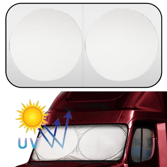 XUKEY 75''x35'' Foldable Large Truck Sun Shade Windshield Sun Visor UV Block Cover for Pickup Truck RV Van SUV