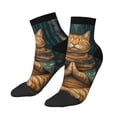thumbnail image 3 of Salouo Surreal Meditating Cat Pattern Unisex Middle Tube Socks,Middle-Finger Knee High Socks Over The Calf Tube Stocking Crew Stockings for Women and Men Tube Socks, 3 of 8