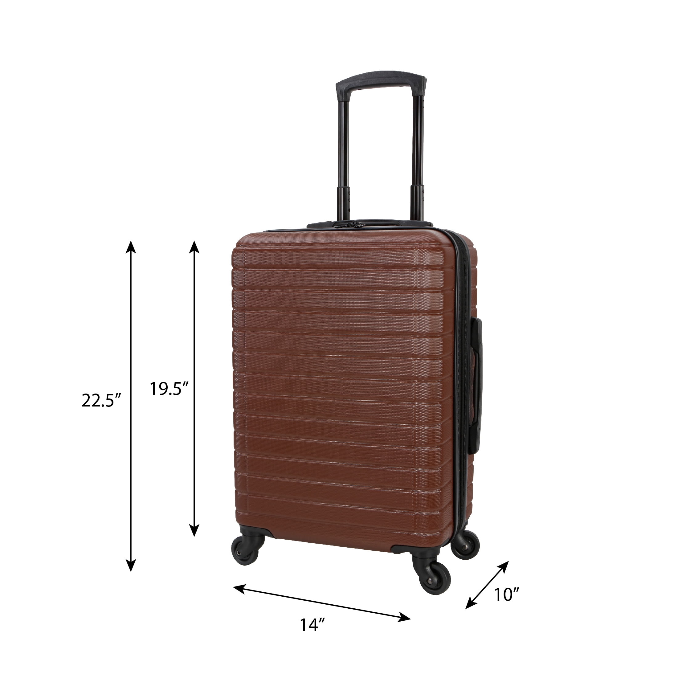 Protégé Brown Vacationer 20-inch Carry-on Expandable Hardside Luggage With 360-Spinner Wheels and Divider Pockets