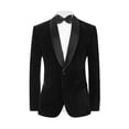 thumbnail image 2 of Beauty-Emily Men’s Velvet Blazer – One Button Shawl Lapel Tuxedo Jacket, Elegant Slim Fit Suit for Wedding, Party, Prom, Formal Events, 2 of 9