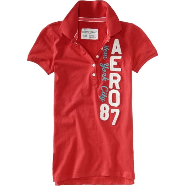 Aeropostale Aero 87 Polo para mujer, rojo, grande
