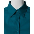 thumbnail image 4 of Doublju Women's 3/4 Sleeve Slim Fit Button Down Dress Shirt (Plus Size Available), 4 of 5