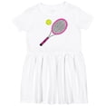 thumbnail image 3 of Inktastic Pink Tennis Racket and Ball Girls Toddler Dress, 3 of 5