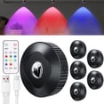 thumbnail image 1 of USB Rechargeable Cabinet Light with Remote, 9-Color Wine Shelf LED Strip for Bedroom Closet Kitchen, 6-Pack Ambient Mood Lighting with Timer and 5M Control Range, 1 of 9