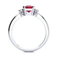 thumbnail image 3 of SuperJeweler 2 1/2 Carat Octagon Shape Created Ruby and Diamond Ring In Sterling Silver For Women, 3 of 6