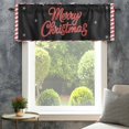 thumbnail image 4 of Merry Christmas Farmhouse Short Window Curtain Valances, Black Xmas Star Red Stripes Winter Rod Pocket Kitchen Valances for Living Room Bedroom Bathroom Cafe 42" x 12", 4 of 8