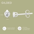thumbnail image 3 of Gilded 1/3 CTW Lab-Grown Diamond Stud Earrings for Women & Men, Round Cut 925 Sterling Silver, Hypoallergenic Jewelry - SI1 Clarity F Color, 3 of 7
