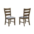 thumbnail image 3 of Room Designs Set of 2 Dining Chairs Oak / Grey Transitional Square, 3 of 3
