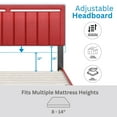 thumbnail image 4 of Boyd Sleep Beaumont Red Faux Leather Full Size Fully Upholstered Platform Bed Frame with Adjustable Headboard, 4 of 13
