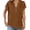 C-Coffee177, variant on Women's T-Shirts Summer Loose Fit Solid Color V-Neck Roll Up Sleeve Buttons Placket Top Curved Hem Flowy Trendy Tee