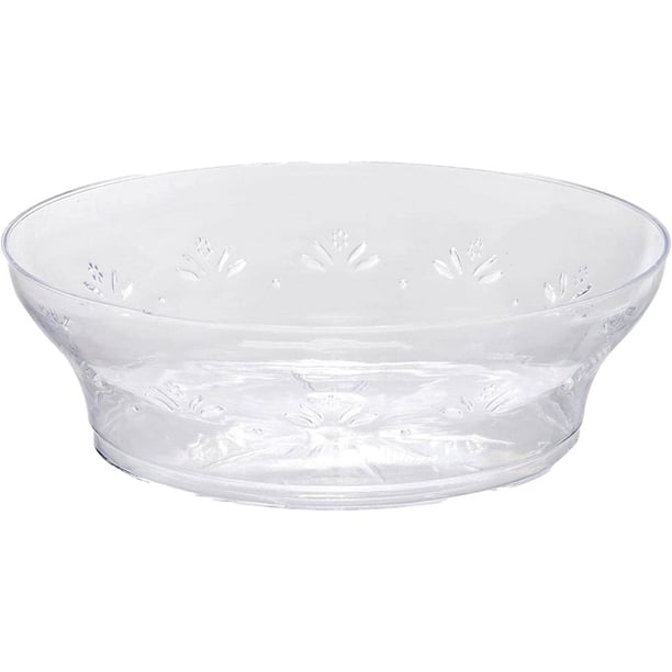 (30 PACK) EcoQuality 10 oz Crystal Like Clear Plastic Bowls Disposable Plastic Salad Bowls