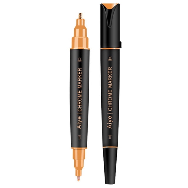 Double-Headed Marker Pen Liquid Mirror Marker Reflective Paint Pen Waterproof Chrome Marker Pen UV Resistant Permanent Mirror Paint Pen for Glass Ceramic Surface