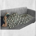 thumbnail image 6 of Geometric Soft Flannel Fleece Throw Blanket, Triangles Pattern Diagonal Blanket Cubism Textured Graphic, Cozy Plush for Indoor and Outdoor Use, 60" x 80", Almond Green Dimgray, by Ambesonne, 6 of 6