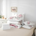 thumbnail image 4 of 7Pcs Vintage Rose Butterfly Queen Comforter Set,Romantic Rose Floral Bedding Sets,Watercolor Branches Plants Leaf Bed In A Bag,Chic Ink Wash Painting Sheet Set with Comforter, 4 of 5