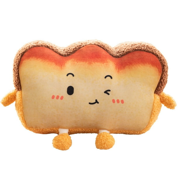 Almohada de peluche con dibujos animados para pan tostado, 35 cm