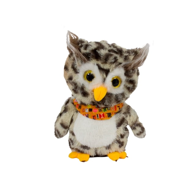 Búho De Peluche Café Musical Con Luces Imita Sonidos Y Graba Importadora La Merced Tela Hipoalergenica Resistente