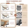thumbnail image 2 of Pirecart Papasan Rocking Chair, Indoor Outdoor Comfy Papasan Chair, Wicker Egg Lounge Chair, Oversized Rocking Chair with Cushion for Living Room/Porch/Garden, Beige, 2 of 10