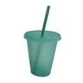 thumbnail image 2 of Gobelet avec Couvercle et Paille Bouteille Réutilisable en Plastique PP pour Boisson Froide Café Jus Smoothie, 2 of 7