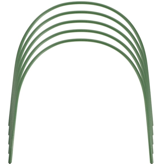 LEORX 5Pcs Arch Shaped Greenhouse Hoops Green Plastic Coated Steel for Plant Growth and Frost Cover