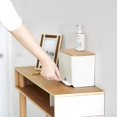 thumbnail image 3 of Organizador de máscaras multifuncional para caja de dispensador de tejidos faciales, soporte de tejidos húmedos a prueba de humedad sellado para Cas, tablero de bambú, blanco Feliz Sencillez, 3 of 5