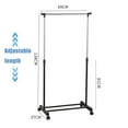 thumbnail image 4 of Adjustable 2-Rod Garment Rack - Rolling Clothes Organizer - Black And Chrome, 4 of 7