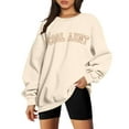 thumbnail image 3 of ALLTB Women Cool Aunts Sweatshirt Auntie Letter Print Oversized Pullover Tops Embroidered Long Sleeve Lightweight Sweater, 3 of 8