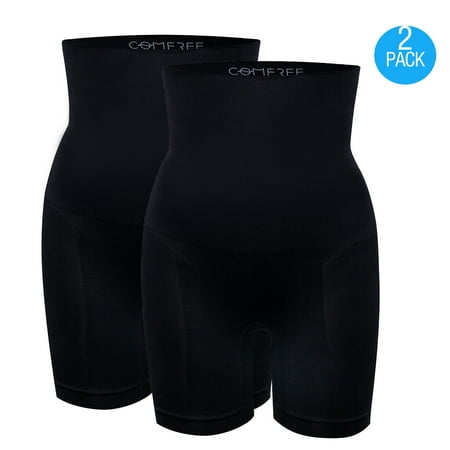 

SHAPERIN Shapewear for Women Tummy Control High-Waisted Power Short Seamless Boyshort Panties Anti-Chafing Underwear Slip Shorts 2-Pack