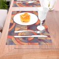 thumbnail image 5 of XMXT 6 Pcs Woven Placemats, Colorful Abstract Geometric Print Stain Resistant Anti-Skid Placemat for Kitchen Table, 12 x 18 inches, 5 of 6