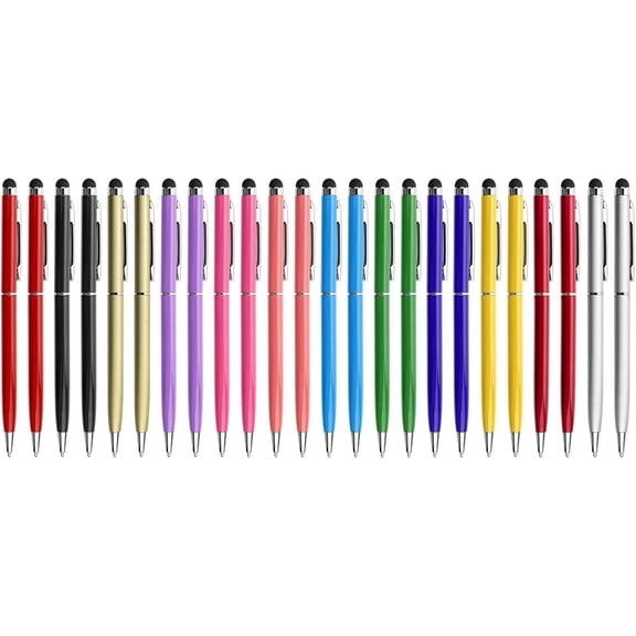 24 Pack Stylus Pens for Touch Screens Stylus Pen for ipad iPhone Tablets Samsung and Black Ink Ballpoint Pens-2 in 1 Stylists Pens