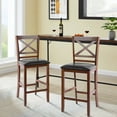 thumbnail image 2 of Costway Set of 2 Bar Stools 25'' Counter Height Chairs w/ PU Leather Seat Walnut, 2 of 11