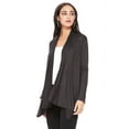 thumbnail image 2 of Women's Solid Casual Comfy Long Sleeve Drape Open Front Cardigan Jacket/Made in USA S-3XL, 2 of 5