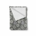 thumbnail image 2 of Floral Soft Flannel Fleece Throw Blanket, Abstract Illustration of Dahlia Flowers Composition Petal Prints, Cozy Plush for Indoor and Outdoor Use, 70" x 90", Grey Dimgrey and Coconut, by Ambesonne, 2 of 6