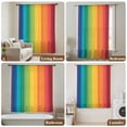 thumbnail image 5 of Rainbow Striped Semi Sheer Curtains Drapes for Living Room,Bedroom,French Doors Window 108 Inches Long,Colorful Gradients Modern Abstract Art Rod Pocket Chiffon Curtain Drapery Voile Draperies Panel, 5 of 8