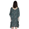 thumbnail image 4 of Moomaya Short Beach Kaftan Dress For Womens Print U-Neck Turkish Bikini Cover Up Dress, 4 of 7