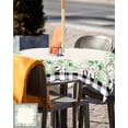thumbnail image 5 of Outdoor Tablecloth with Umbrella Hole,Eucalyptus Leaves Kapok Checker Spillproof Waterproof Table Cloth Zippered Table Covers,Green Plants Retro Linen Washable Tablecloths for Picnic/Patio, 5 of 6