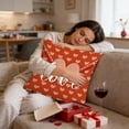 thumbnail image 4 of Yusimy 45 x 45 Inch Valentine's Day Heart Themed Pillowcase with Heart and Flower Print for Sofa Decor for Holiday Decor, 4 of 6