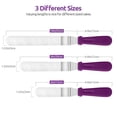 thumbnail image 2 of U-Taste Offset Spatulas Set of 3, 420 Stainless Steel Metal Angled Icing Spatula Spreader Smoother with 6/8/10 inches Length Blade and PP Plastic Handle for Cake Decorating Frosting Baking (Purple), 2 of 9