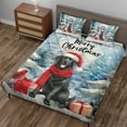 thumbnail image 3 of Merry Christmas Labrador Retriever Enjoys Woofmas Winter Xmas Holiday Quilt Bedding Set Lab Dog Lover Gifts 1 Blanket Bed Cover 2 Pillowcases - 02022, 3 of 5