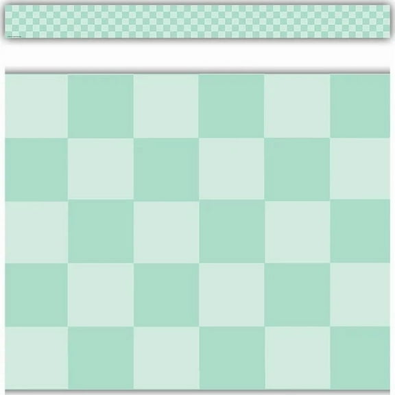 Cool for School Green Checkers Straight Border Trim [TCR9311]