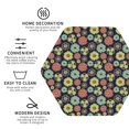 thumbnail image 3 of Lsque Daisies Flowers Pattern 4" Drink Coasters Set of 4, PVC Leather Absorbent Coasters, Table Coaster Set Decorative Coffee Cup Coasters Housewarming Gift -Hexagon, 3 of 6